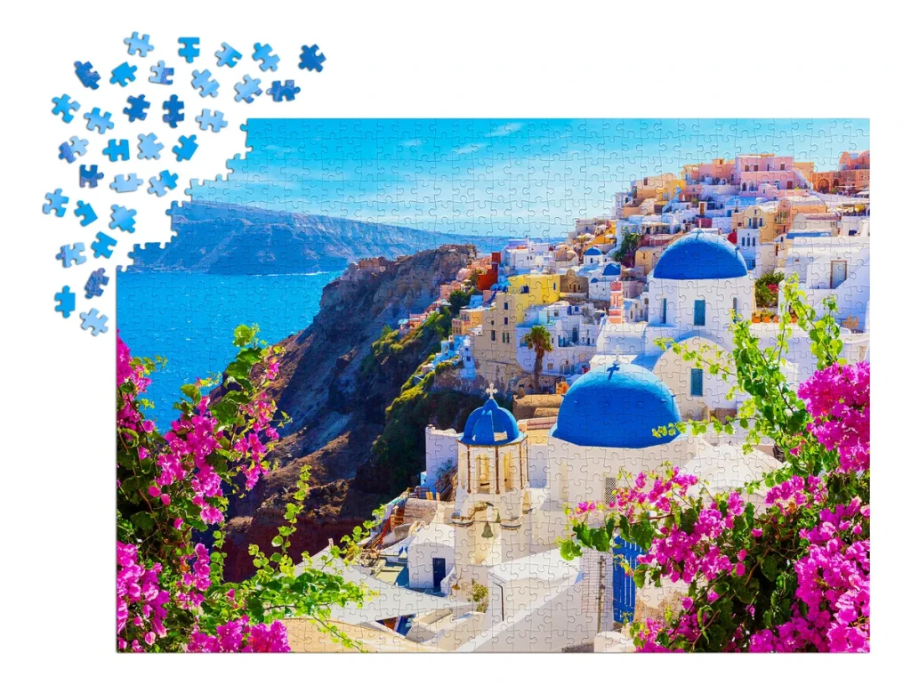 Santorini View with Flowers, Greece - 1000 - foto 3