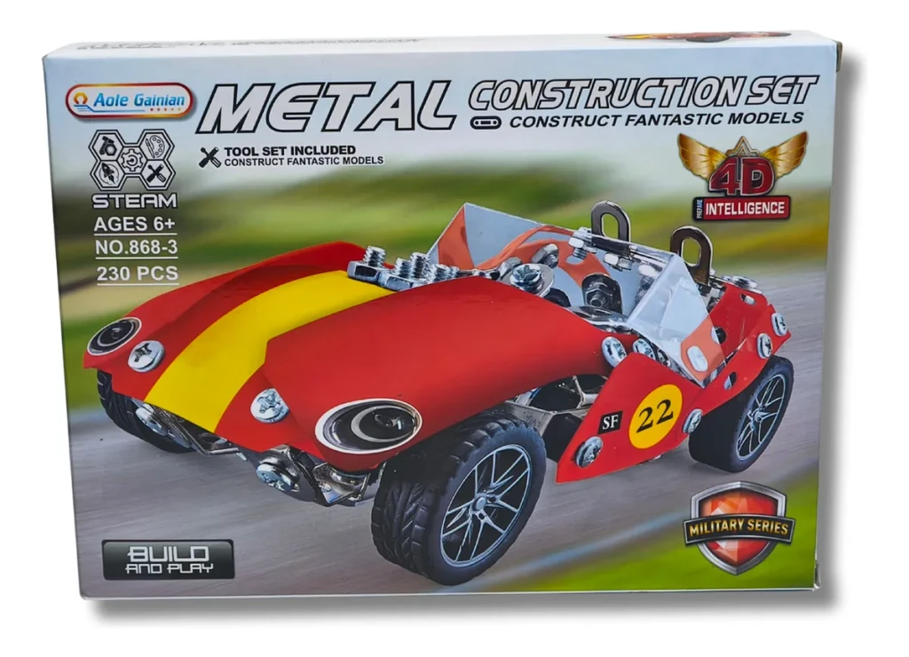 Auto para Armar Metal Azul/Rojo
