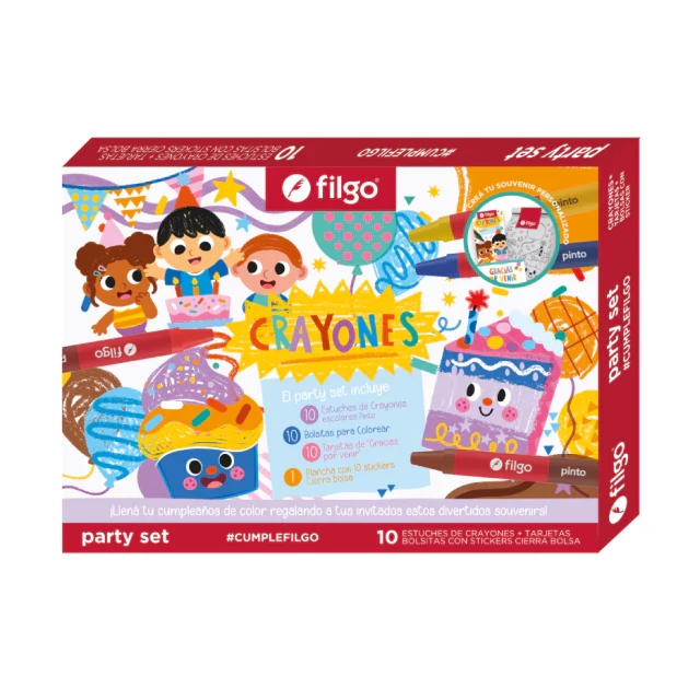 PARTY SET Crayones de cera PINTO x6 colores